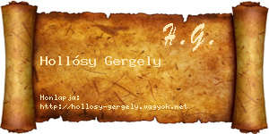 Hollósy Gergely névjegykártya