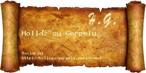 Hollósy Gergely névjegykártya